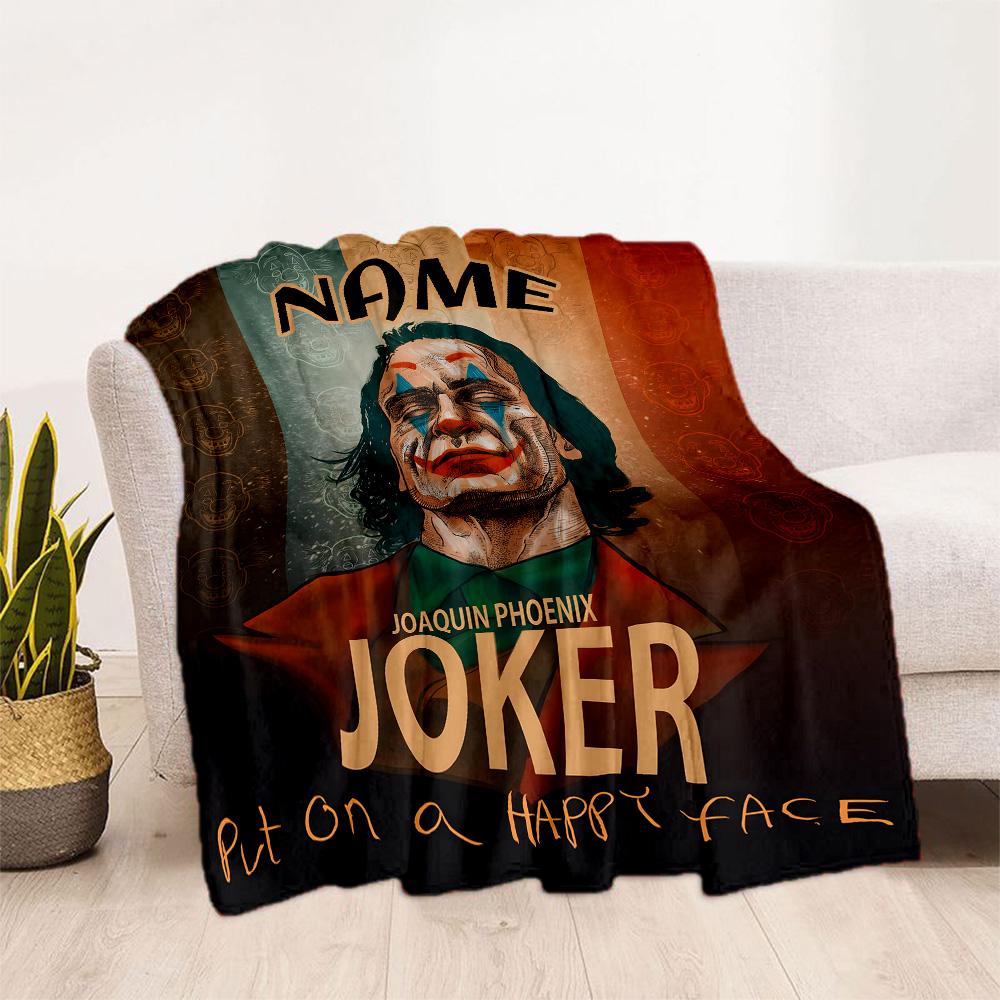 Joker: Dark Comedy Personalized Name Blanket Cozy Customizable Blanket Soft & Cozy Perfect for Nap Couch Sofa Chair Ideal for All Seasons