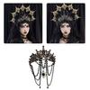 Gothic Crown Headpiece Virgin Mary Headwear Medieval Princess Queen Headband Suitable for Photography Stage Props