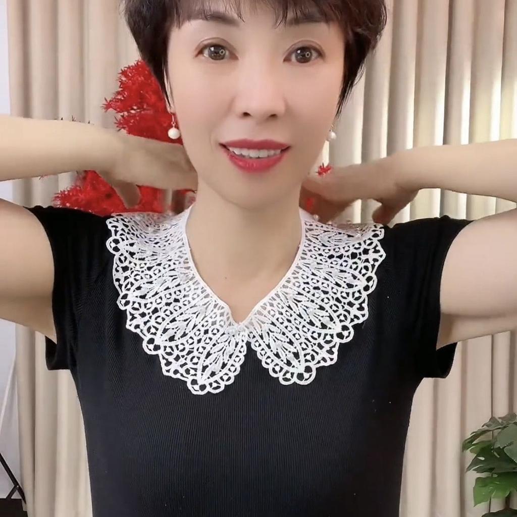 Lace Ladies Hollow Kapok Silk Shawl Summer Sun Protection Fake Collar Versatile