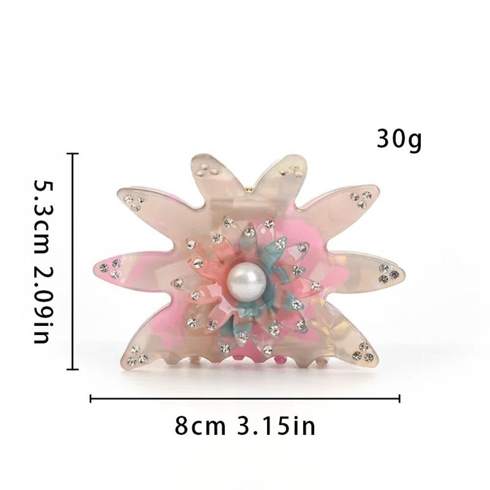 Trendy Classic Sunflower Hair Claw Rhinestone Elegant Temperament Hair Accessories Lady Style Acetate Hair Claw Clips For Women