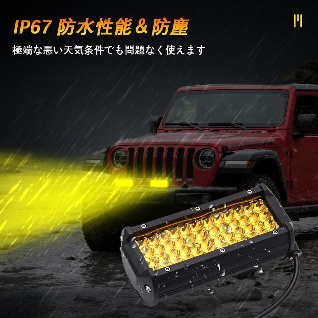 CLOWICSR Фара противотуманная высокой яркости, Светодиодная рабочая фара, Палубный свет, Рабочий свет, Желтый (3000K)