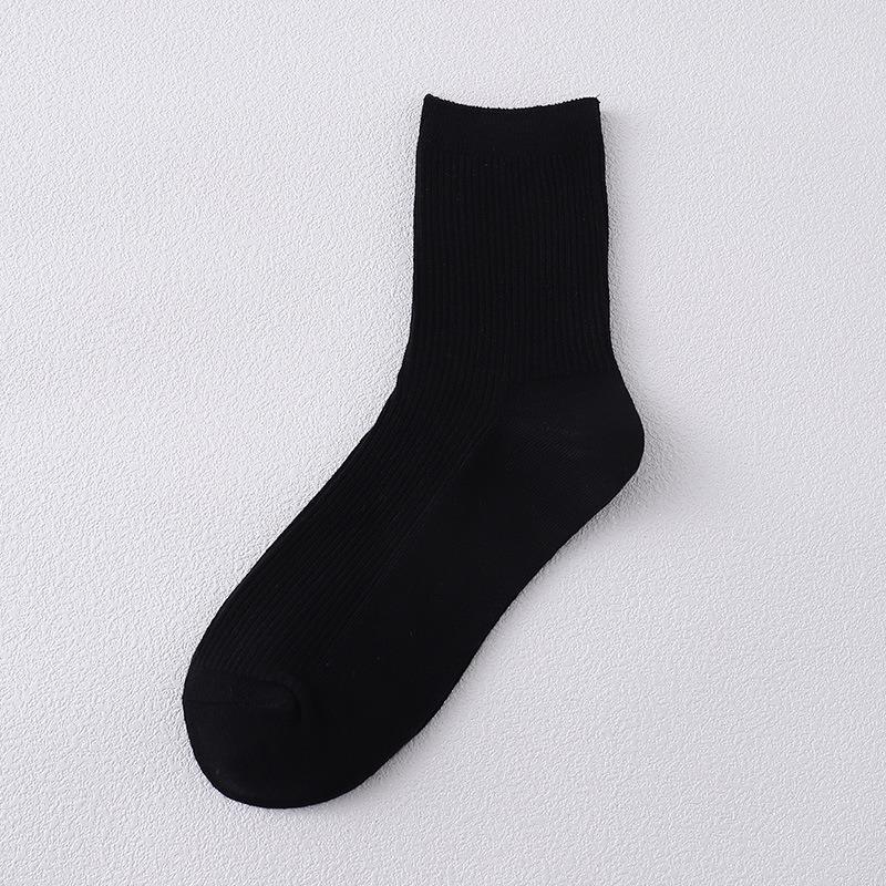 Autumn and Winter Women Pure Color Socks Casual Cotton Breathable Fashion Sports Sock