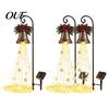 Festive Pathway Lighting Christmas Bell Cascade Solar Light, Garden Stake Light with Warm Glow LED Waterfall Lawn Ornaments Effect, Powered