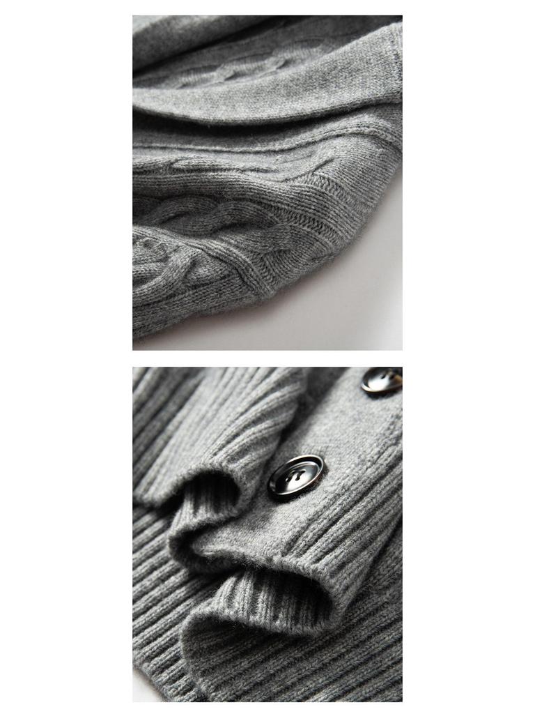 Мужской кардиган из мягкого кашемира: Приятный к коже, толстой вязки, свитер с шалевым воротником.