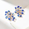 Роскошные Элегантные Серьги-пусеты в виде цветка со стразами Женские Преувеличенные Ретро Дизайн Личности Элегантные Серьги с Темпераментом