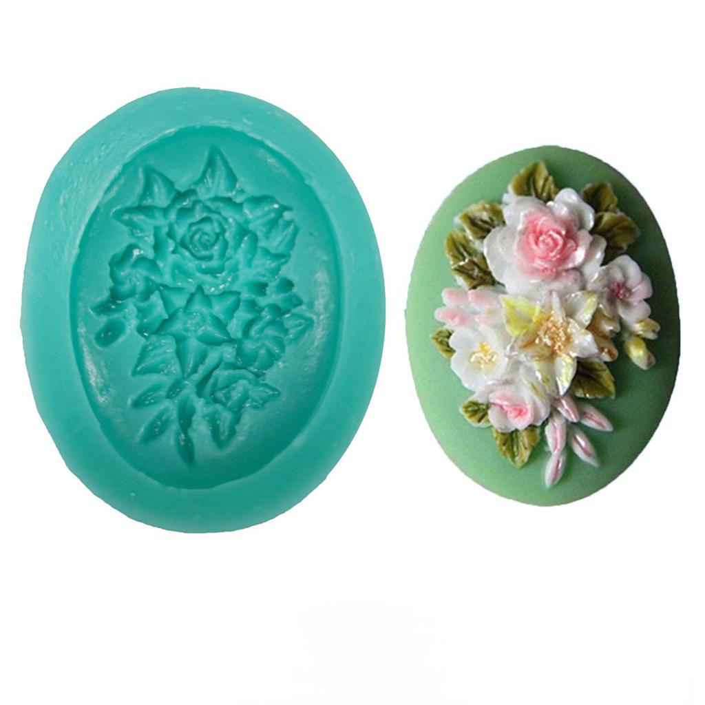 Flower Fondant Silicone Molds For Mug Decorating Rose Resin  Decoration Form Plaster Mastic Aroma Craft Making Novel
