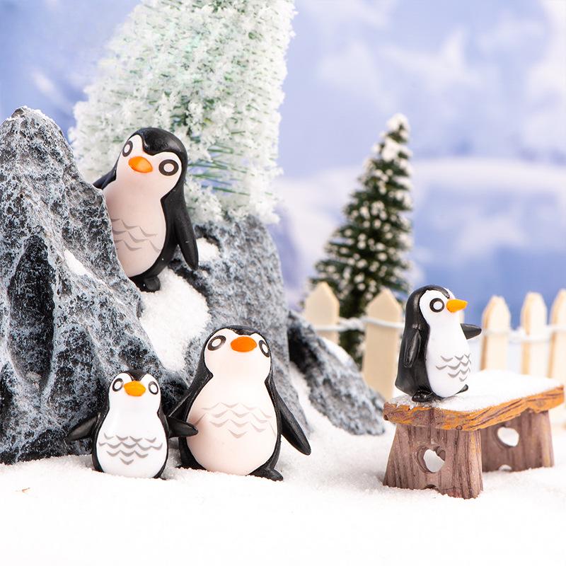 Micro Landscape Decoration Penguin Animal Resin Doll Desktop Car Cute Decorative Arts and Crafts Diy Material Accessories