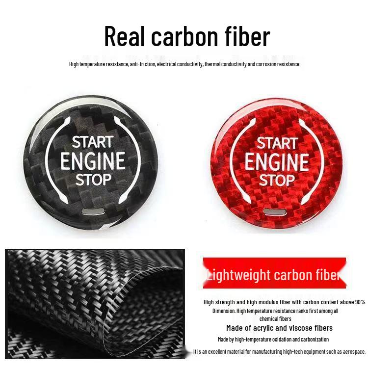 Наклейка на кнопку Start/Stop из настоящей карбоновой fibers для BMW, Mercedes-Benz, Volkswagen, Toyota, Nissan, Honda, Suzuki
