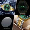 Мужские кварцевые часы Binbang Green Submariner, двойной календарь, стальной браслет, водонепроницаемые, для бизнеса.