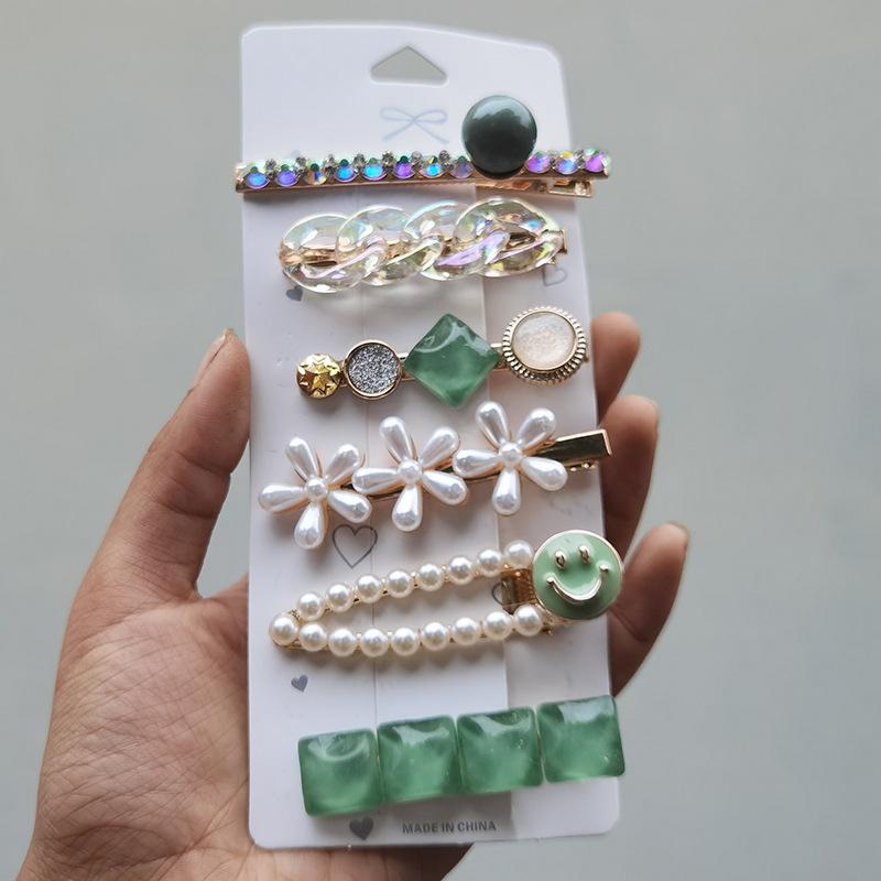 Новая мода 5/6/8 шт. набор жемчужная заколка для волос для женщин корейская заколка для волос с геометрическим рисунком и кристаллами заколки для волос для девочек аксессуары для волос для девочек