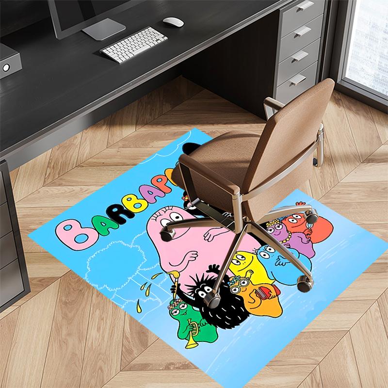 1pc Barbapapa1 Print Area Rug - Soft, Washable Non-Slip Indoor Mat for Office Chairs, Living Room, Home Office Decorative Rug
