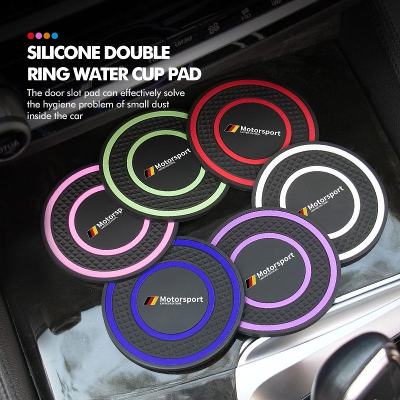 For BMW 2pcs Car Silicone Coaster Water Cup Anti-slip Pad Accessories X1 X3 X5 E39 E46 E90 F20 E60 F30 E36 F10 E87 E70 E91