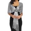 Women Wrap Shawl Knit Evening Scarf Lightweight Long Glitter Fringe Soft Formal Dress Accessories for Parties Events