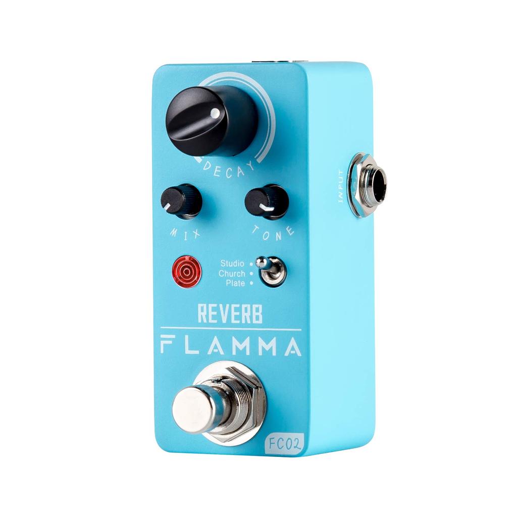 FLAMMA FC02 Mini Reverb Pedal Digital Guitar Pedal 3 Reverb Effect Church Plate Studio with True Bypass