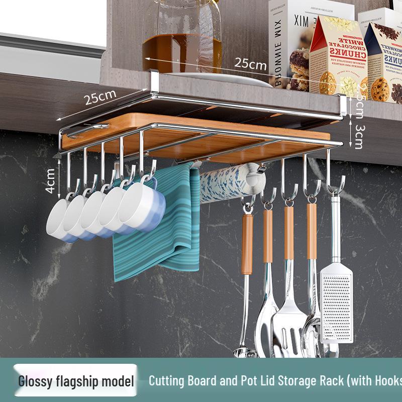 Стеллаж для хранения кухни из нержавеющей стали: Подвесной органайзер с корзинами для шкафа и держателем для бумажных полотенец