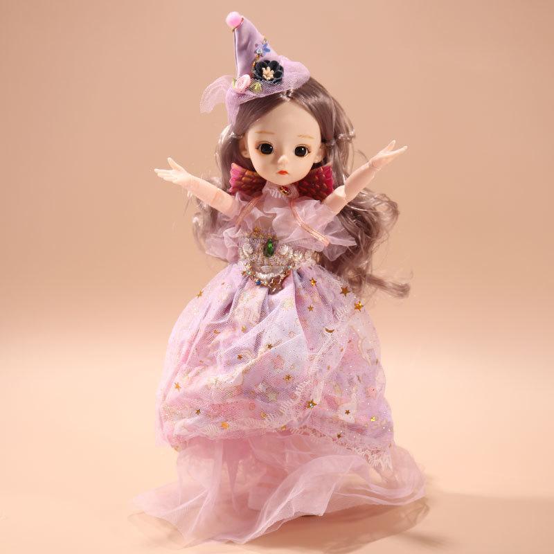 30CM Mini Movable 15Jointed Doll Girls Toy 3D Big Eyes BJD Princess Full Outfits Dresses Collection Childrens Doll Gift
