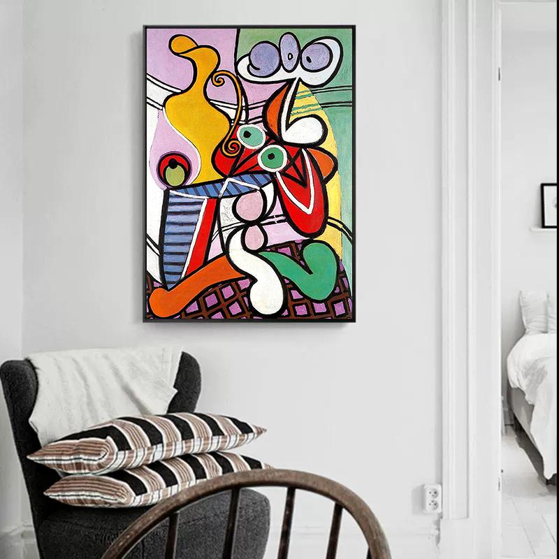 Классическое произведение искусства Пикассо, абстрактные женские постеры, холст, живопись, граффити, настенное искусство для современной гостиной, домашний декор, Куадрос