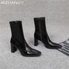 Модная зимняя женская обувь, кожаные ботильоны на высоком каблуке, модная сексуальная обувь для женщин, тренд 2024, новые дизайнерские туфли-лодочки, готика, классические ботильоны для женщин