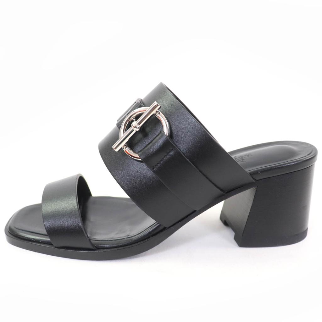 Excellent HERMES Sandals cute Purchased in 2025 Glennan Metal Leather black  Used