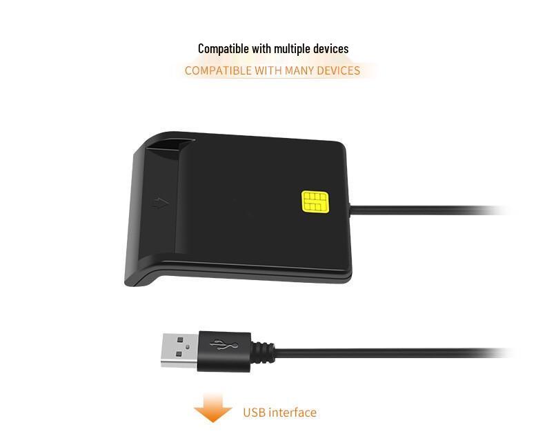 Умный USB 2.0 картридер/записывающее устройство для банковских карт, карт банкоматов, налоговой отчетности, CAC, DNI и удостоверений личности.