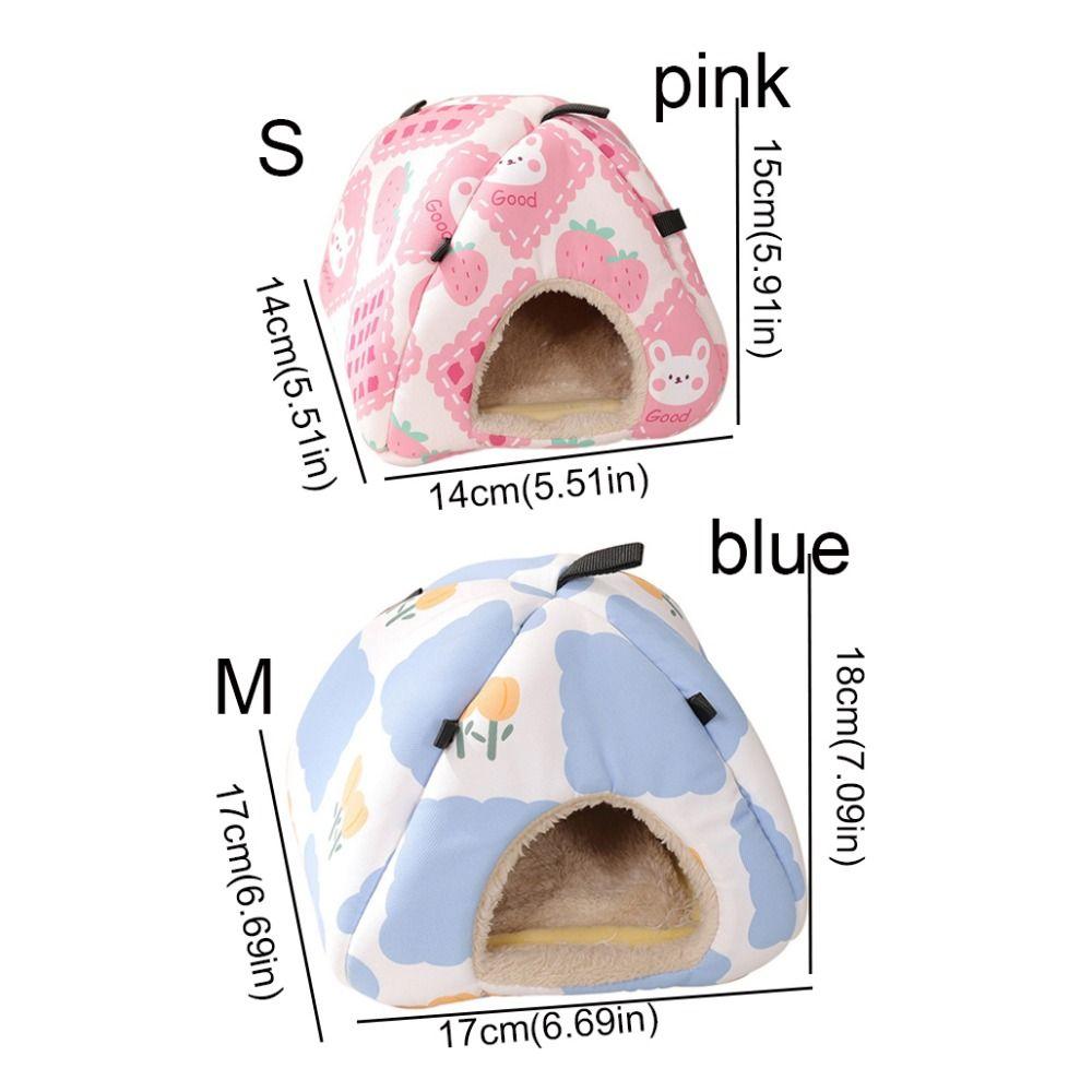 Flower Print Guinea Pig Warm House Cartoon Rabbits Sleeping Bed Cute Hamster Cotton Nest Winter
