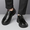 Casual Leather Shoes Men Lace Up High Sole Platform Business Office Black Fashion Dress Formal Wedding Party Shoes Men Oxfords