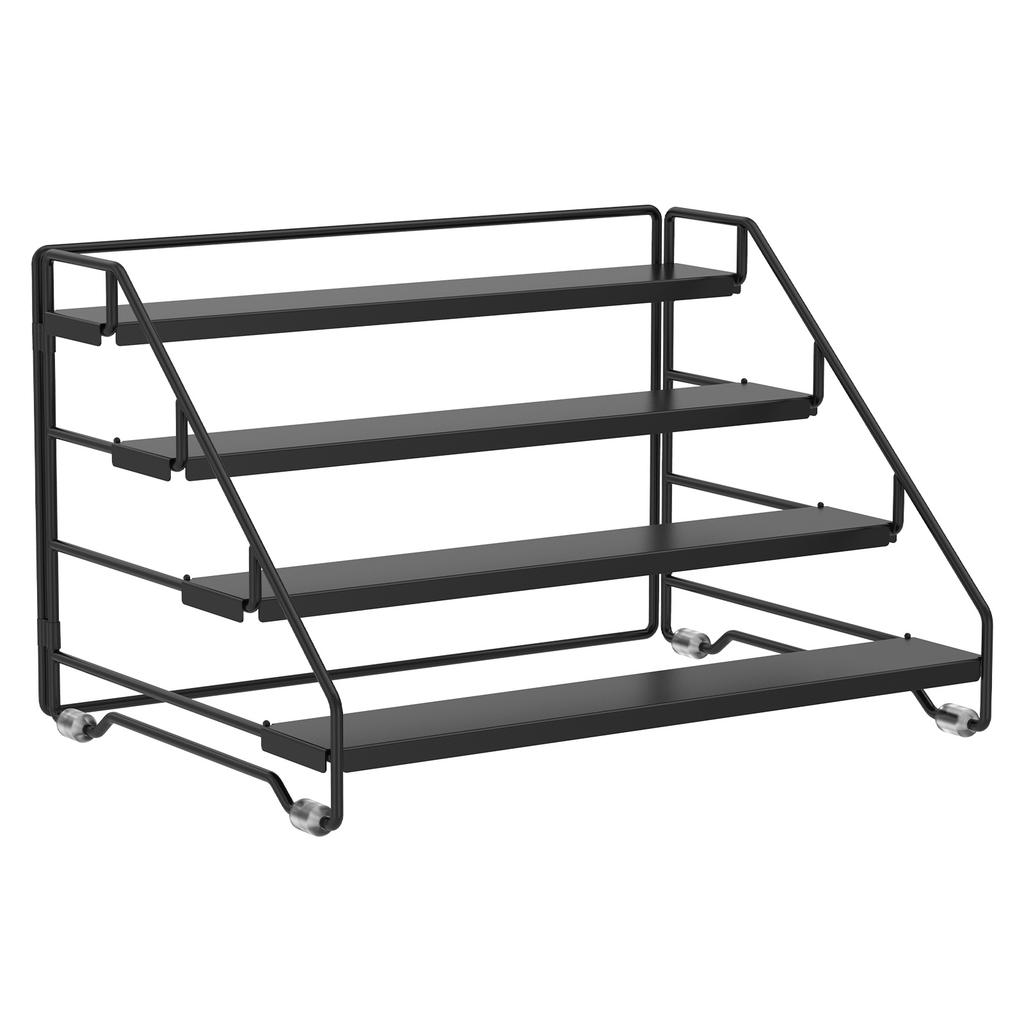 4-ярусный органайзер для специй, углеродистая сталь, ступенчатая полка для хранения приправ, настольная многоярусная подставка-органайзер для специй для кухни