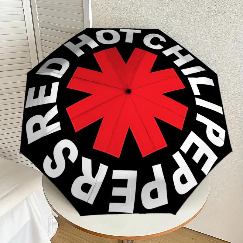 1pc Red Hot Chili Peppers Automatic Open/Close Umbrella, Lightweight Design for Everyone,Durable Canopy yy251014072