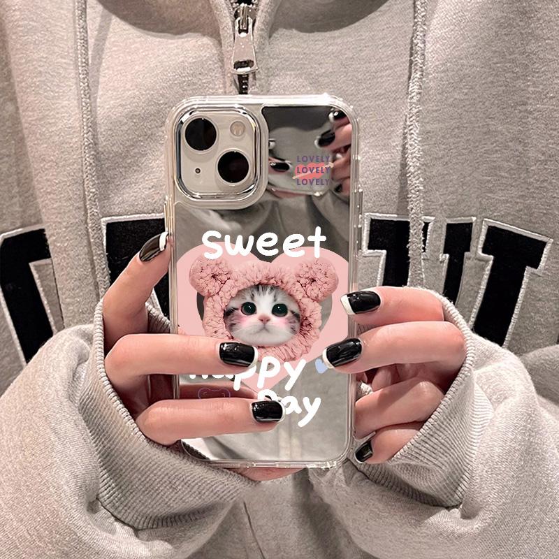 Mobile Phone Cases for iPhone 11 13 XR 15 Pro Max 12 14 Pro Max Case iPhone 16 XS Max Mirror Protective Case Mirror Exquisite Cartoon Waterproof