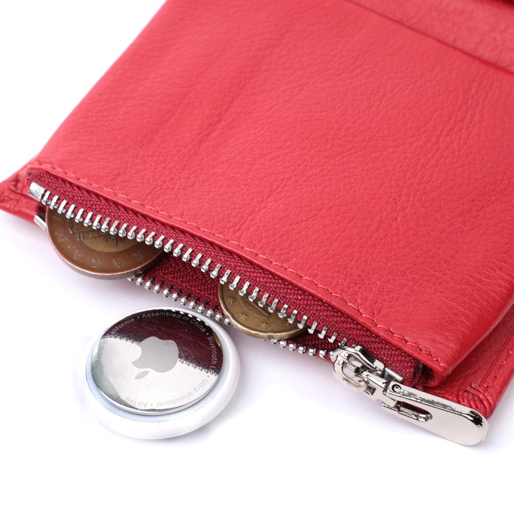 Women's Vertical Wallet Made of Genuine Leather ST Leather 22704 Red