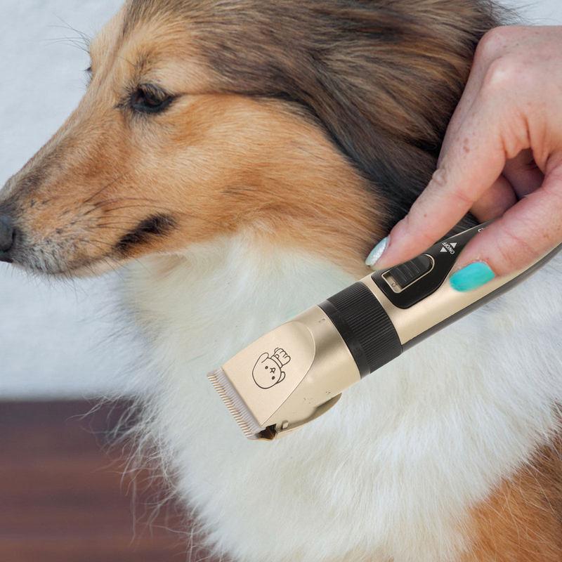 1Set Pet Hair Trimmer Professional Quiet Low Vibration Dog Hair Clipper Titanium Ceramic Cutter Grooming Tool Cat Dog Use