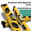 Spirit Level Aluminum Alloy Magnetic Level Ruler 180/90/45-Degree Bubbles Measuring Leveler Tool With Shock Absorbing End Caps