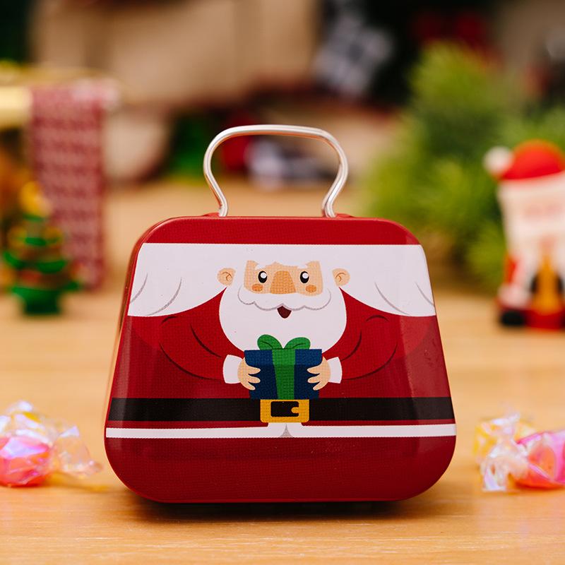 Christmas Decoration 2025 Metal Box Handbag Shape Tin Jar Jewelry Storage Case Kids Gift Can Storage Boxes 2026 Xms Party Decors