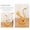 6Pcs with Swan Shaped Base Luxury Dessert Utensils Zinc Zinc Zinc Alloy Dessert Spoon  Coffee Dessert