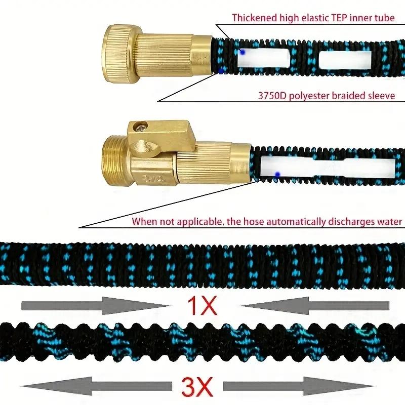 Расширяющийся волшебный шланг для полива сада и уборки, 3/4", коннектор, насадка-распылитель, устройство для полива, не перекручивается