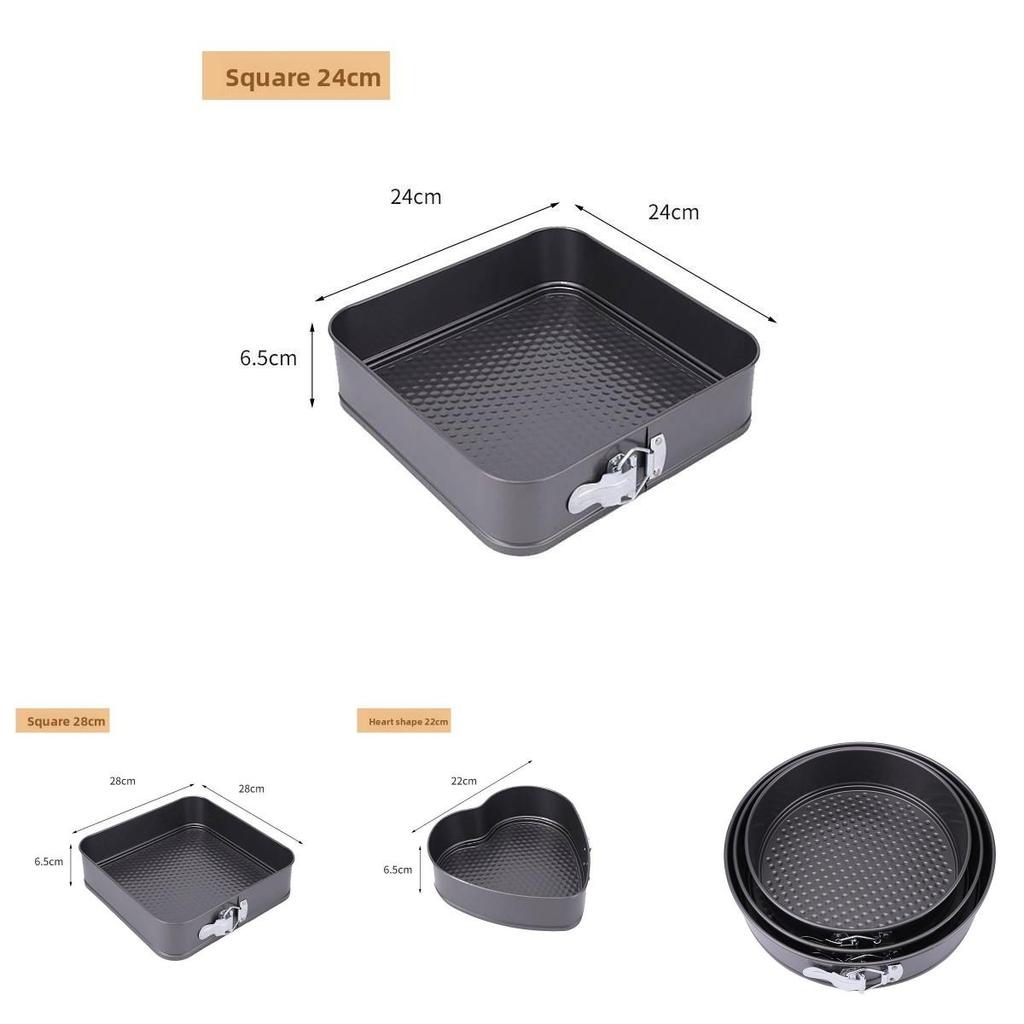 Round And Square Cake Molds Carbon Steel Nonstick Detachable Bottom For Commercial Baking