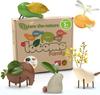 Taksa Toys Locomo Family II Nature Деревянные фигурки животных Набор из 5 Монтессори-развивающих игрушек Вальдорф на свежем воздухе для детей от 3 до 7 лет и старше