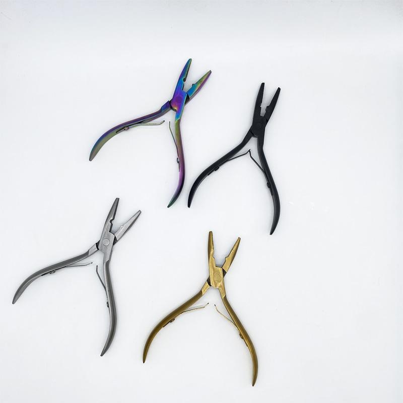 1 шт., 5-дюймовые серебряные зажимы из нержавеющей стали, плоскогубцы для наращивания волос с отверстием, кератиновое кольцо для наращивания волос, инструменты для удаления