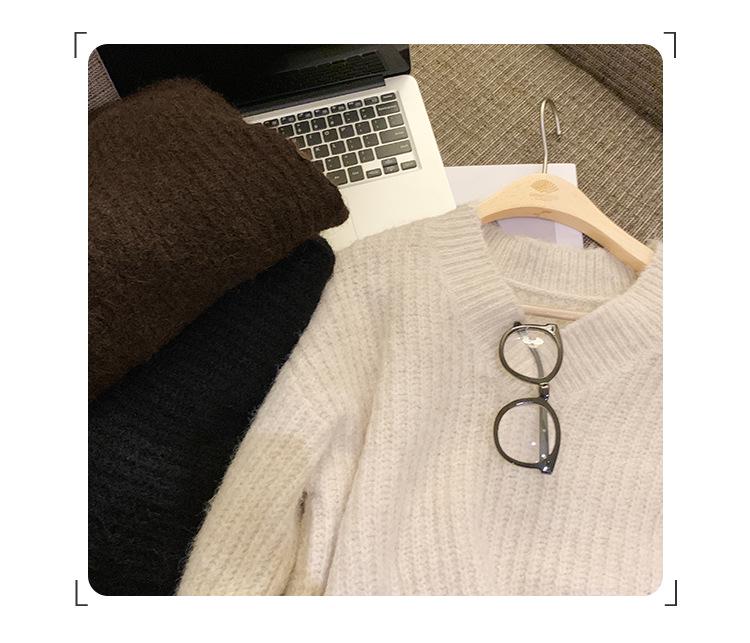 Women's Korean V-neck Sweater - New 2023 Loose Knit Top for Autumn and Winter