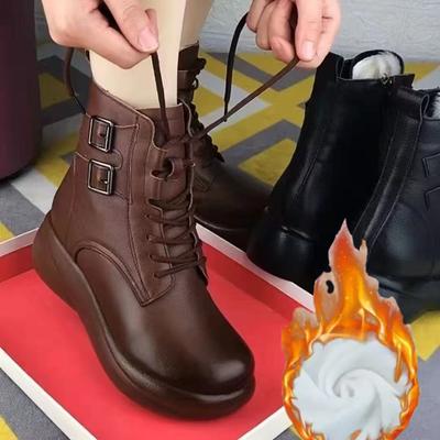 Короткие плюшевые теплые зимние сапоги для женщин, зимние новые ботильоны из искусственного меха на молнии, женские удобные нескользящие хлопковые туфли на плоской подошве