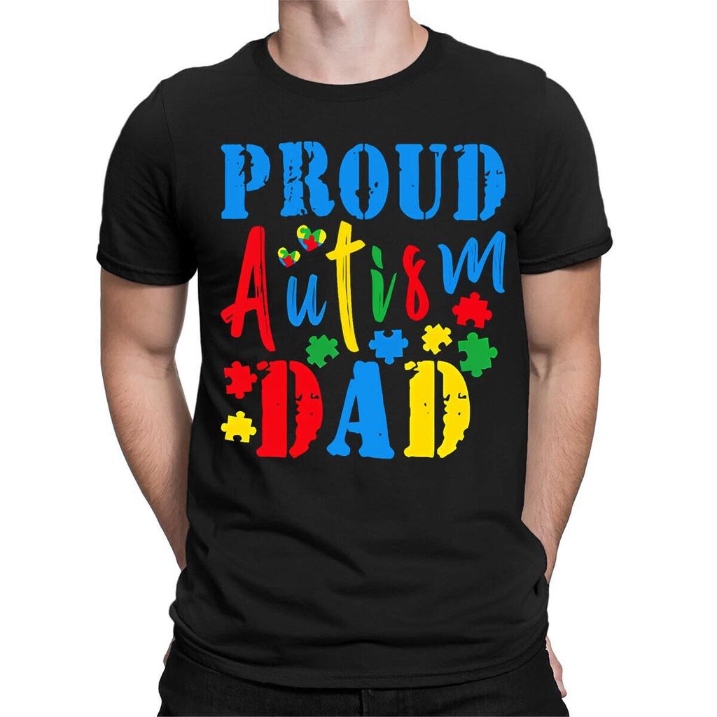 Proud Autism Awareness Fathers Day T-shirt Autism Unisex Tee Top T-shirt #AD