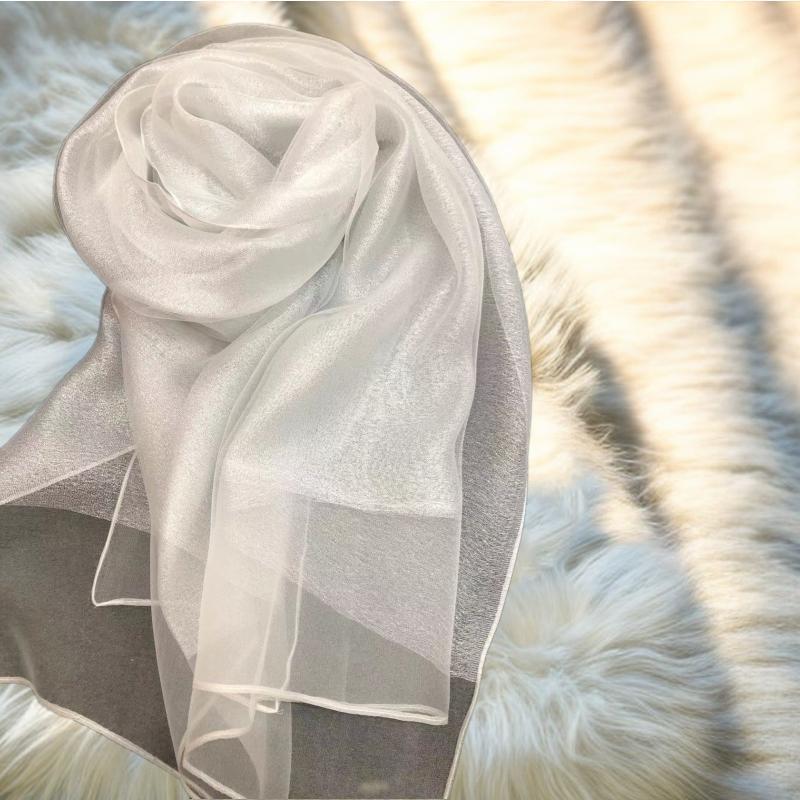 Elegant Imitation Silk Scarf - Solid Color, Sun Protection, Fashionable Female Shawl, Long and Simple Design