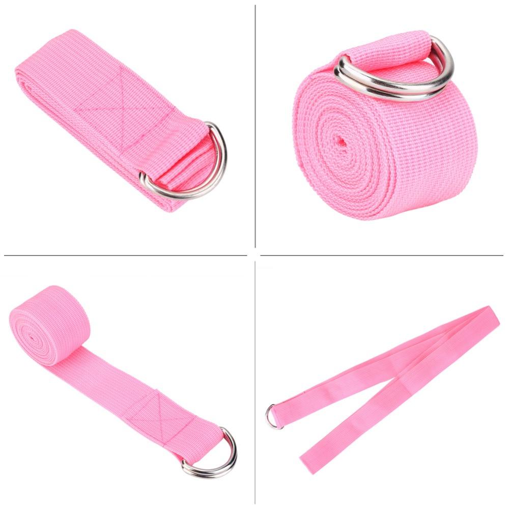 with Metal D Ring Buckle Adjustable Stretch Strap 183*3.8cm Fitness Belt Sports Stretching