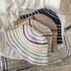 Women's Beach Straw Cap Handmade Bucket Hat Ins Rainbow Sun Hat Outdoor