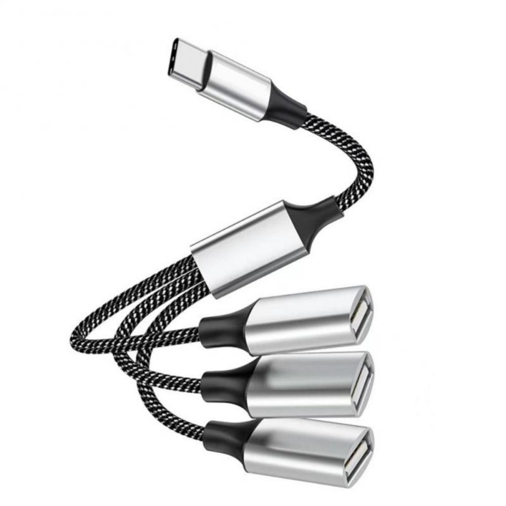 Mobile Phone Extension Cable Data Transfer USB Expander Charging Splitter Type C Hub OTG Adapter