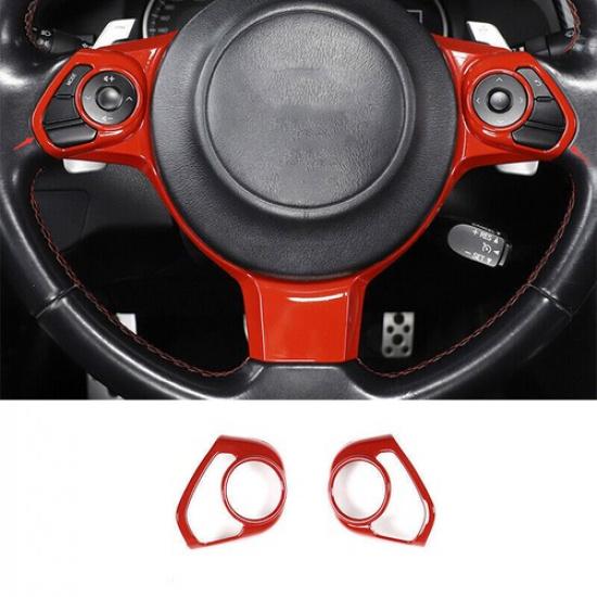 For Toyota 86 Subaru BRZ 2013-2022 Bright Red Steering Wheel Button Cover Trim