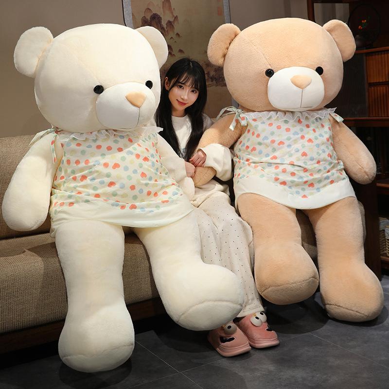 Large Dressing Bear Doll Plush Toy Pink Hug Bear Big Bear Doll Girl Soothing Rag Doll