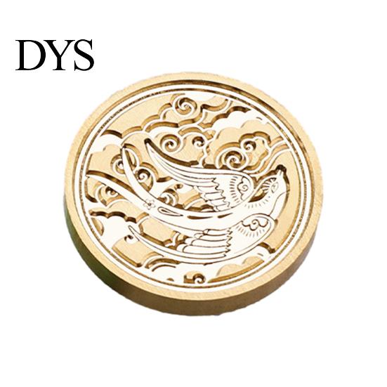 Metal Seal Heads for Scrapbooking Wax Sealing Copper Stamp Head, with Detailed Relief Texture, Round DIY Crafting Shaped Durable Brass Wedding