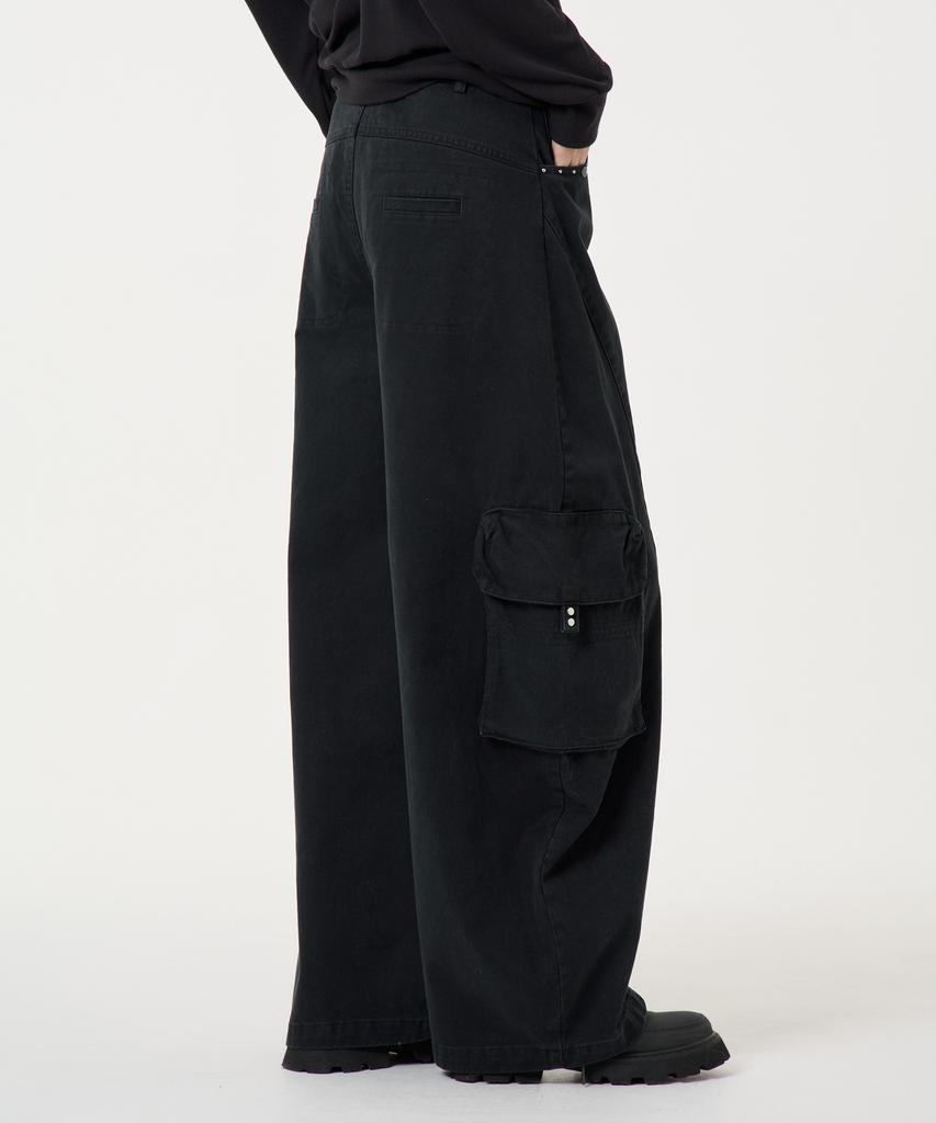 UNKNOWN PLANET Curved Cargo Cotton Pants Black