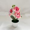 Multi-Bloom Simulated Butterfly Orchid White Flower Pot Plastic Fake Flower  Home Decor
